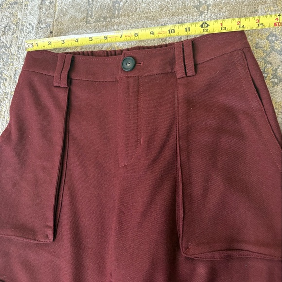 Vince Raver Wool Flannel Maroon Pants - Picture 9 of 14
